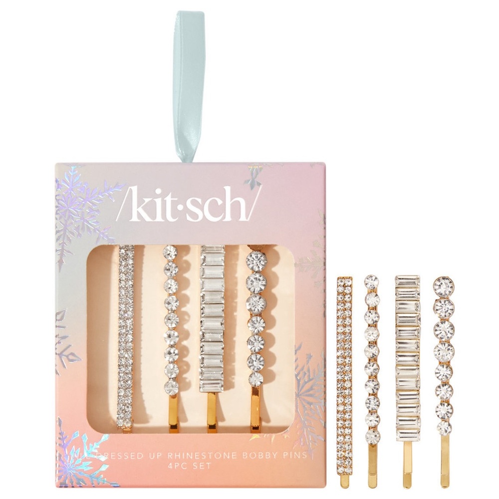 New Kitsch All Dressed Up Rhinestone Bobby Pin Boxed Set